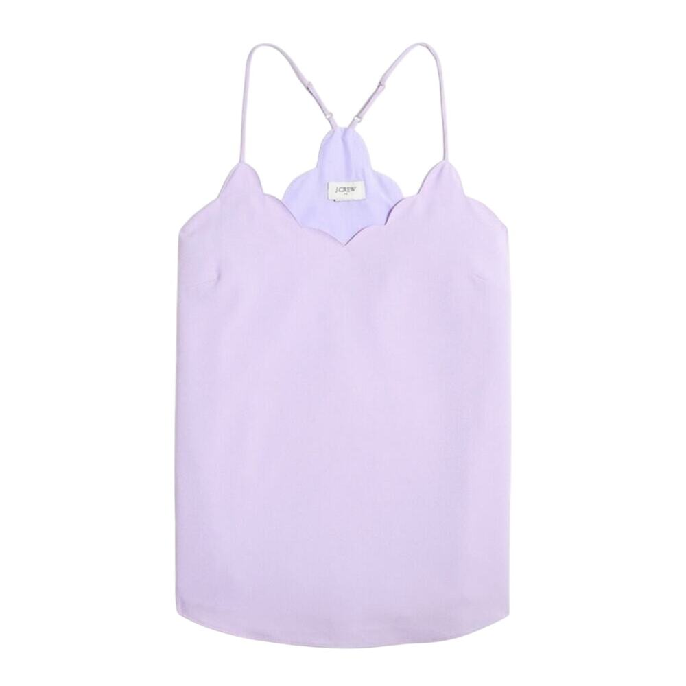 J. Crew Scallop Cami Tank Top Spaghetti Strap Minimalist Lavender Purple Size 00